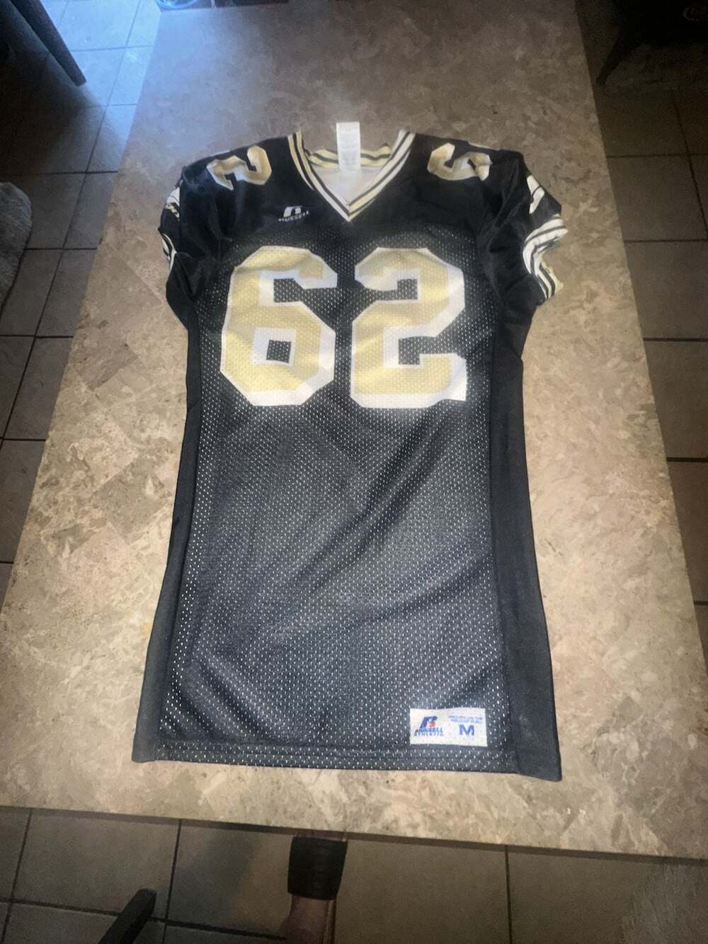Vintage Russell Athletic UCF Knights Norm Lewis #62 Black Gold Football Jersey M